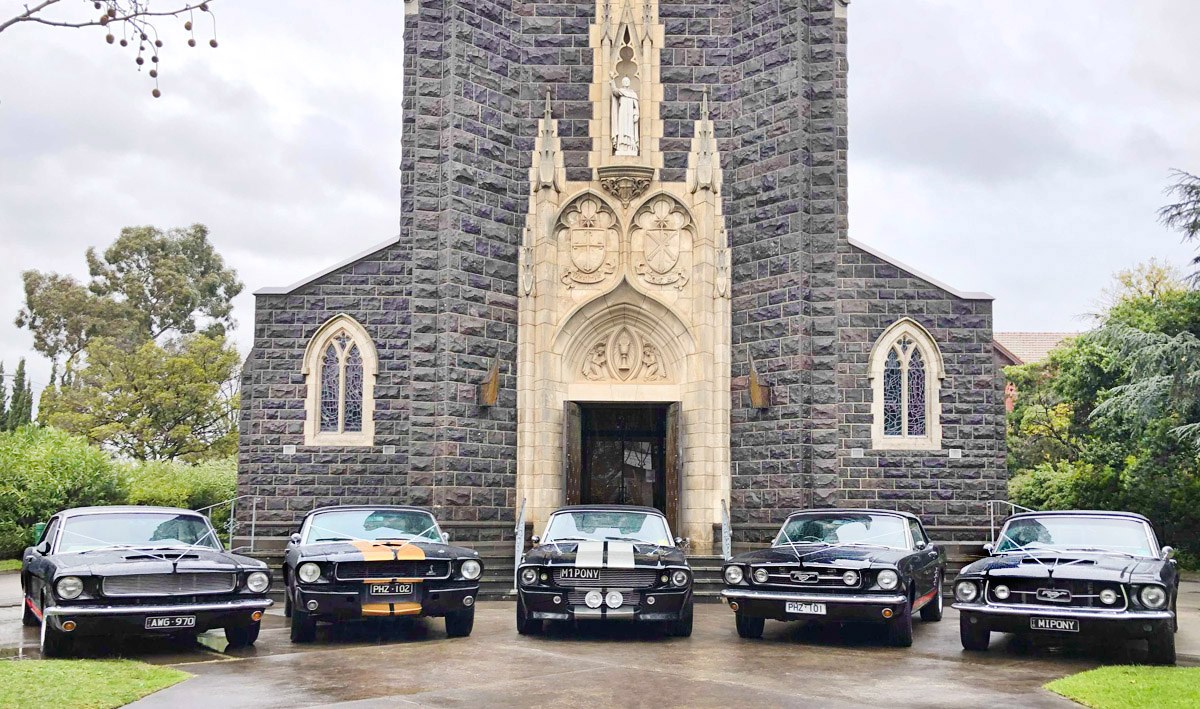 Mustangs in Black Wedding Car - The 5 Best Places to Hire Your Wedding Car in Melbourne